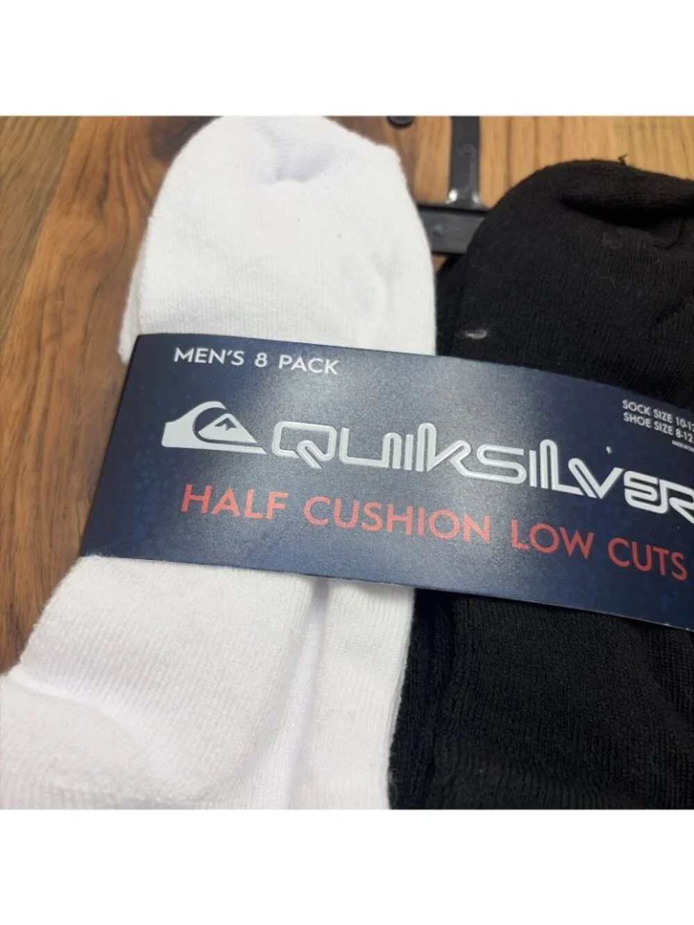 Men’s Quicksilver 8 Pack Half Cushion Low Cut Socks New 10-13